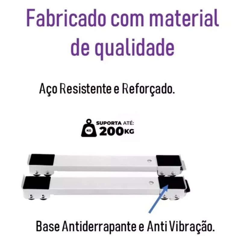 Suporte com Rodas para Eletrodomésticos – Ajustável e Reforçado