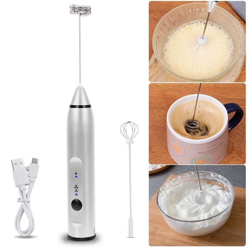 Mixer Misturador Elétrico 2 em 1 para Bebidas, Café, Leite e Claras de Ovos