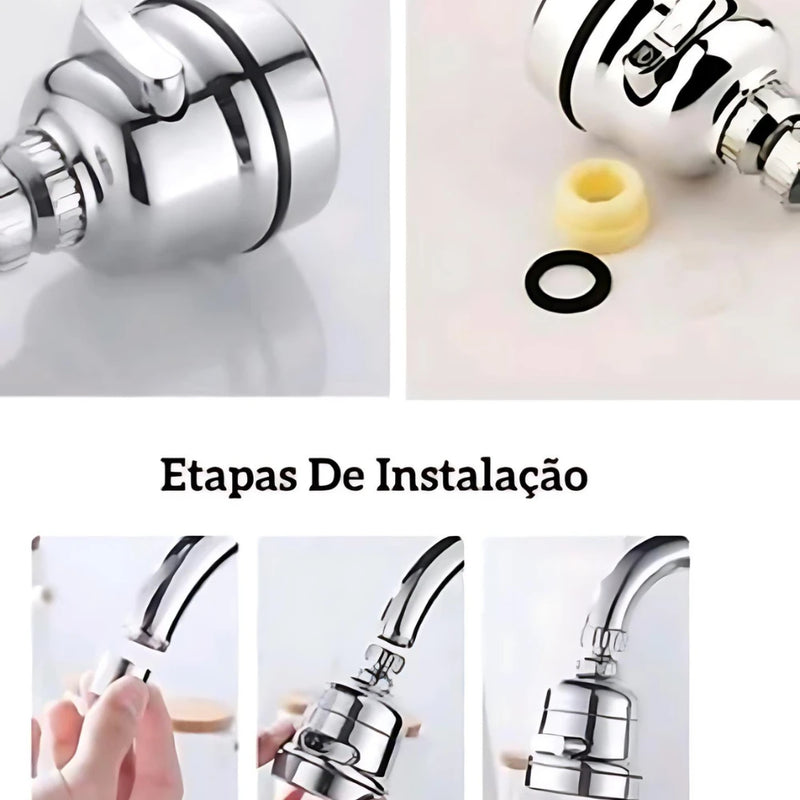 Bico Arejador Extensor Articulado 360º para Torneiras em Inox