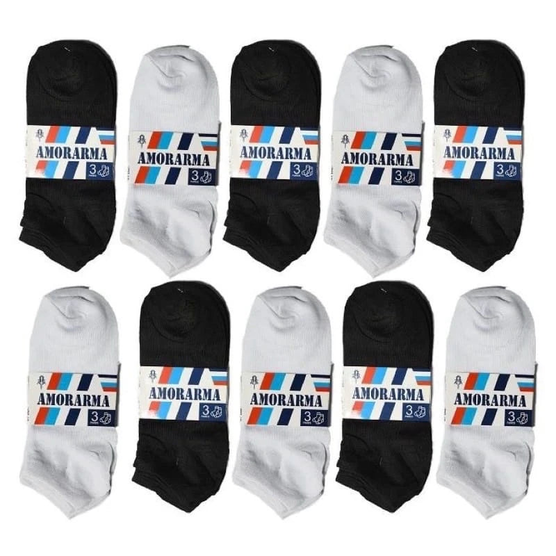 Kit com 12 Pares de Meias Soquetes Unissex – Conforto e Qualidade