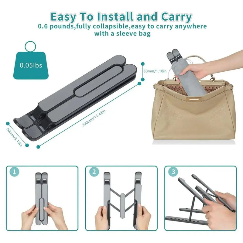 Suporte Articulado para Notebook e Tablet – Compacto e Ergonômico para Home Office