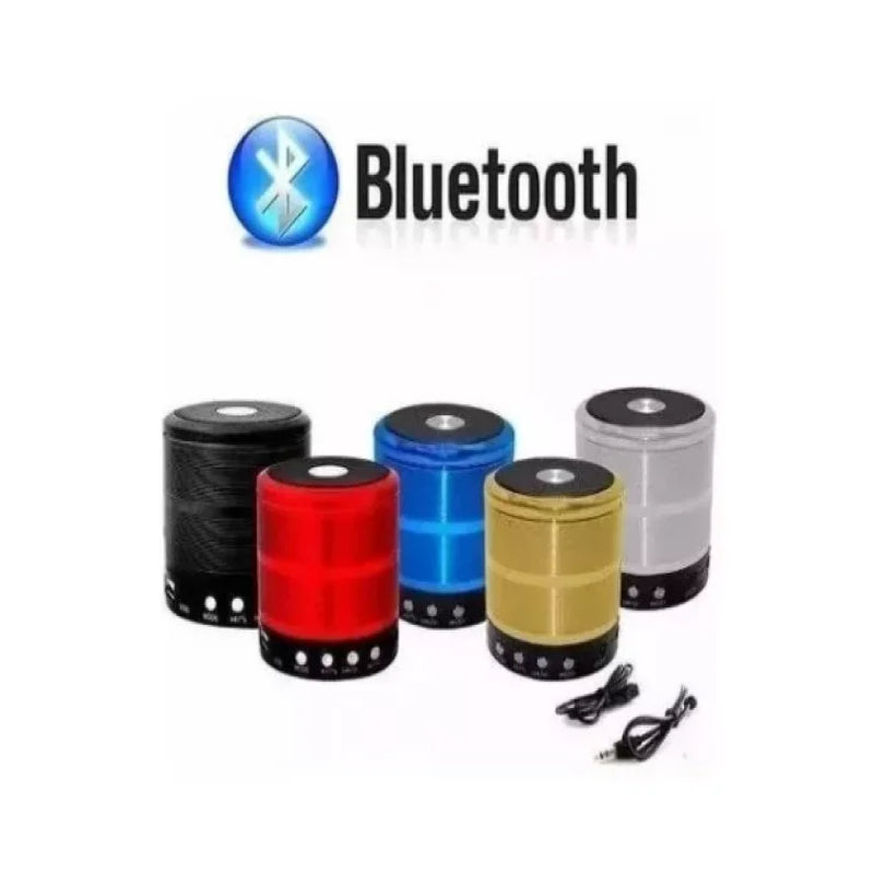 Mini Caixa de Som Bluetooth WS-887 com Entradas USB, SD, Auxiliar e Rádio FM