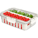 Cesto Organizador para Geladeira com Tampa – 23,5x16,5x6,5cm, Transparente, Com Divisórias Removíveis, Plástico