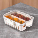 Cesto Organizador para Geladeira com Tampa – 23,5x16,5x6,5cm, Transparente, Com Divisórias Removíveis, Plástico